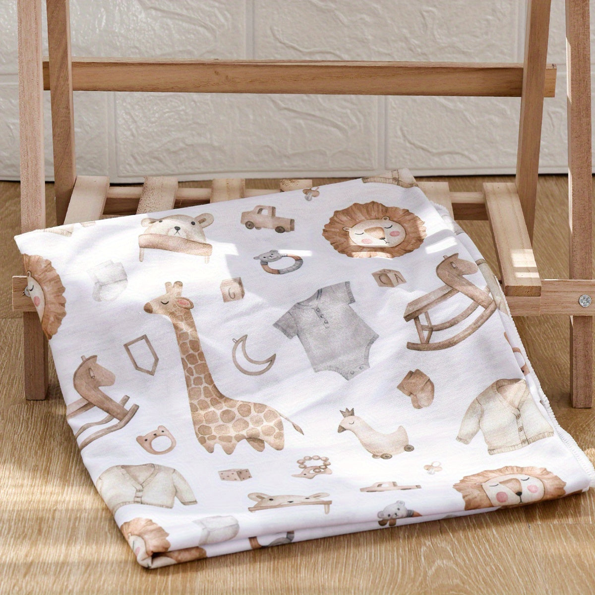 Soft and cozy blanket with adorable safari animal print, perfect for home and travel. 1 piece.