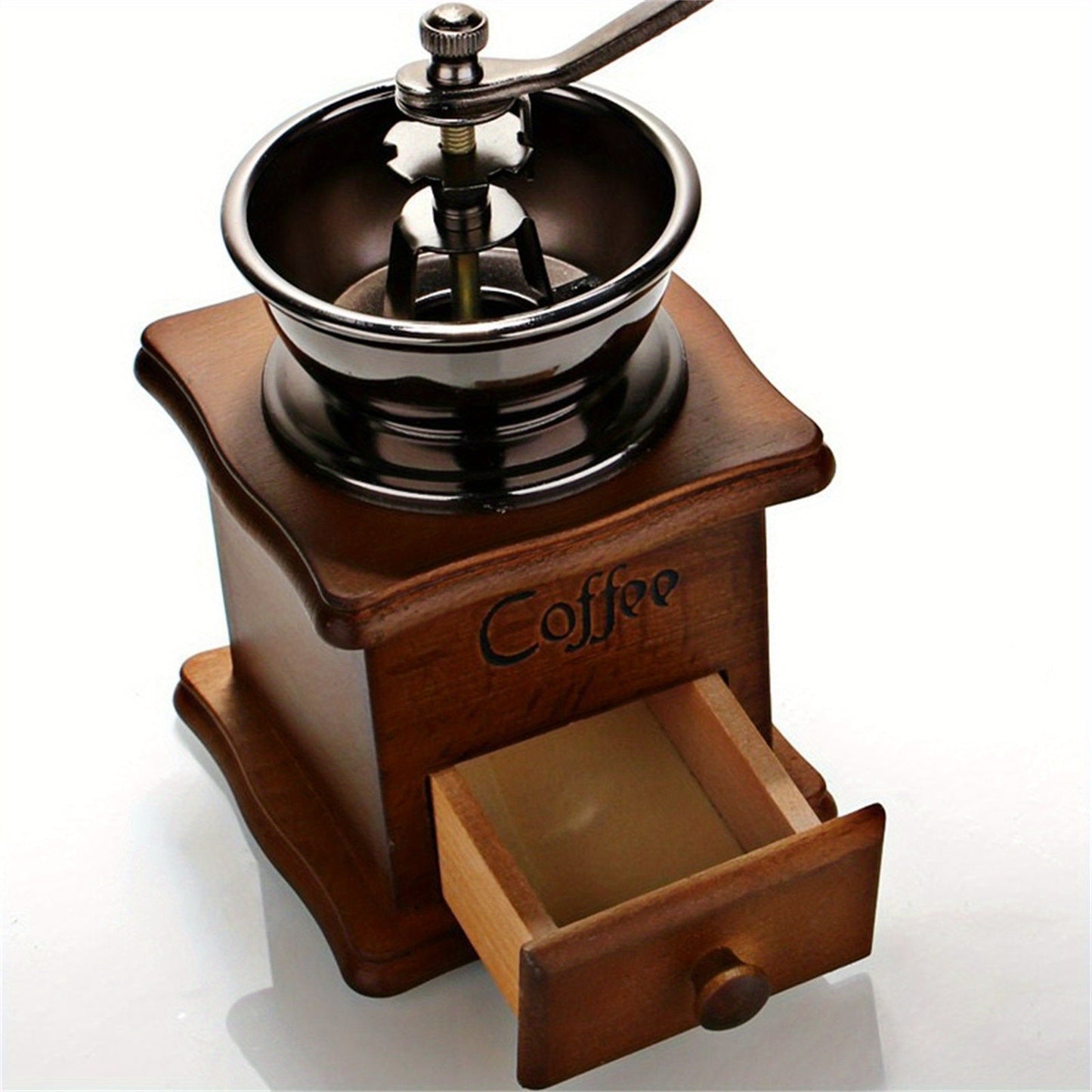 Gift the perfect item for home or office with this hand-cranked wooden coffee bean mill, a stainless steel manual espresso grinder that delivers fresh ground coffee.