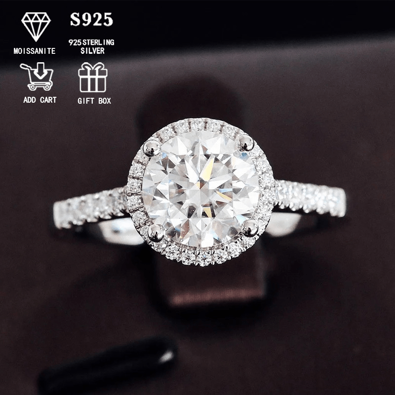 Exquisite 2ct Moissanite Stacking Rings Set - Made with Hypoallergenic S925 Sterling Silver, Featuring Elegant Court Style Designed for Women, Ideal for Celebrating Anniversaries & Special Occasions, Comes with Certificate and Beautiful Gift Box