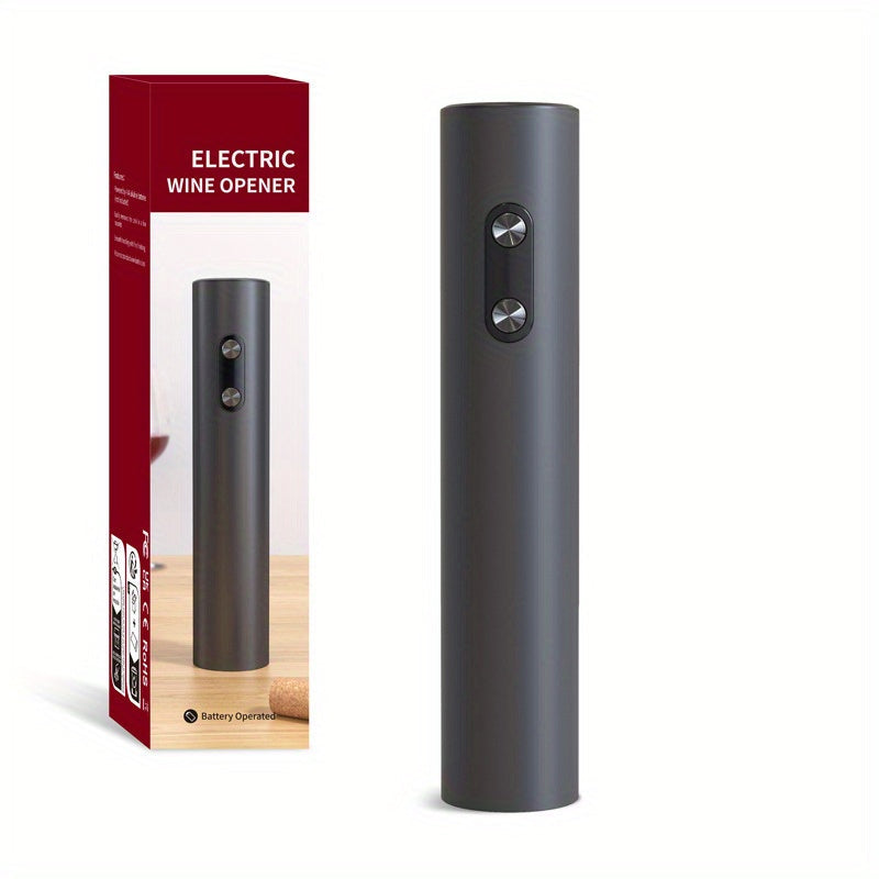 This Electric Wine Bottle Opener Set includes an Aerator, Foil Cutter, Stoppers, and Storage Base. It is powered by dry batteries and requires 4 AAA batteries (not included). This set makes the perfect gift for Mother's Day, Father's Day, or Christmas.