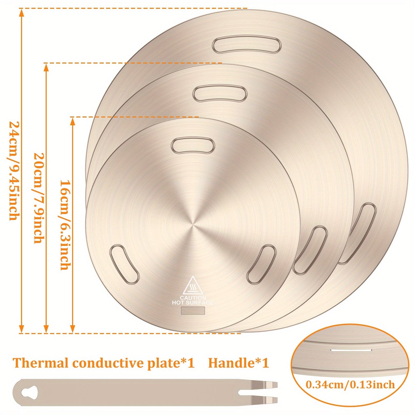 Universal pot protection - Stainless steel heat diffuser plate with convenient handle for gas stove and induction cooktop. Ensures even cooking and energy-efficient heat conduction, making it perfect for use with milk and coffee.