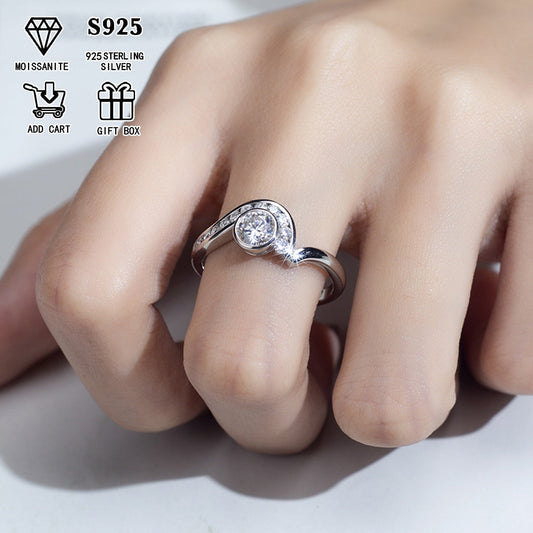 Ajoyib 2Ct/1Ct Moissanite Nikoh uzuki - Gippoallergen S925 Sterling Silver bilan tayyorlangan, Har kuni va maxsus tadbirlar uchun ideal, Sovg'a qutisi va sertifikat bilan birga keladi.