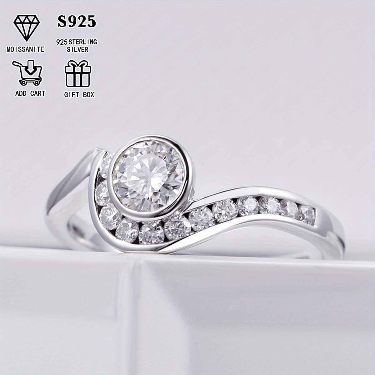 Stunning 2Ct/1Ct Moissanite Engagement Ring - Crafted with Hypoallergenic S925 Sterling Silver, Ideal for Everyday and Special Events, Comes with Gift Box and Certificate