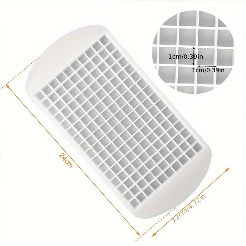 1pc Silicone Ice Cube Tray with 160 grids, perfect for freezing mini food grade ice cubes. This silicone foldable ice mold is the perfect addition to your kitchen accessories. Say goodbye to boring ice cubes and hello to the Ice Breaker Ice Grid Tray