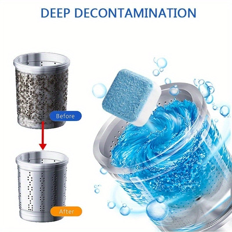 "High-quality deep cleaning tablets for washing machine water tank, deodorizes and leaves long-lasting freshness.