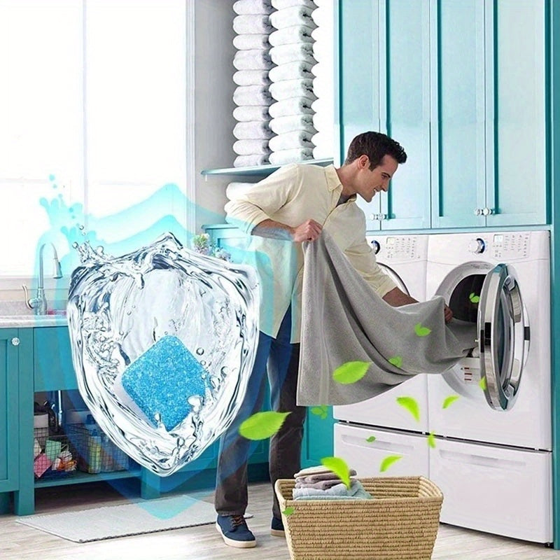 "High-quality deep cleaning tablets for washing machine water tank, deodorizes and leaves long-lasting freshness.