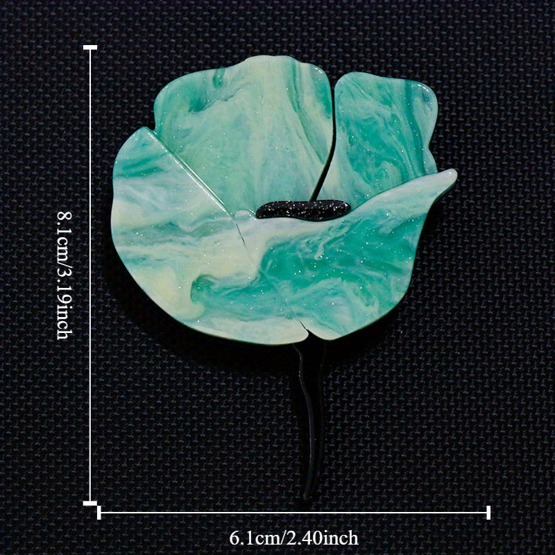 Stylish and minimalist acrylic flower brooches with large petals for women's coats and suits.