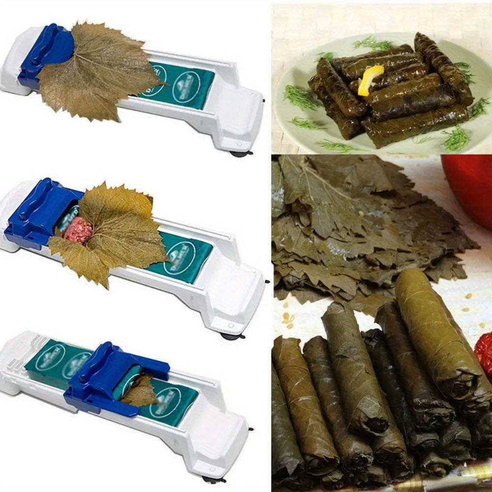 Plastic Dolma Sarma Roller for Rolling Stuffed Vegetables and Meat - Manual Kitchen Gadget Set for Grape Leaves and Cabbage Wrapping Without Electricity