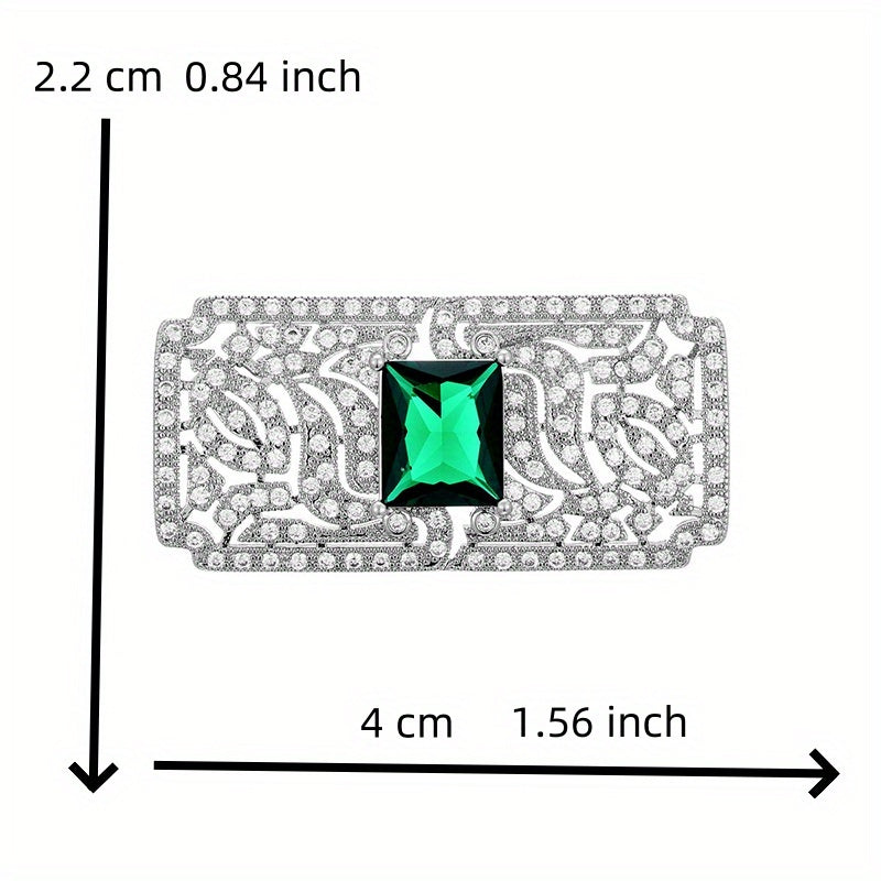 Sparkling Rectangle Pin Corsage Suitable for Both Men and Women, Perfect for Parties, Weddings, Ladies' Suits, and Coat Brooches