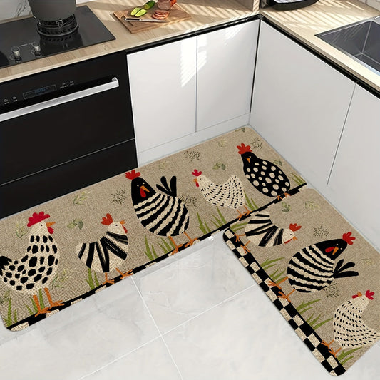 Stylish 3D Animal Print Kitchen Mat - Fast-Drying, Non-Slip & Easy to Clean for Home Decor and Bathrooms