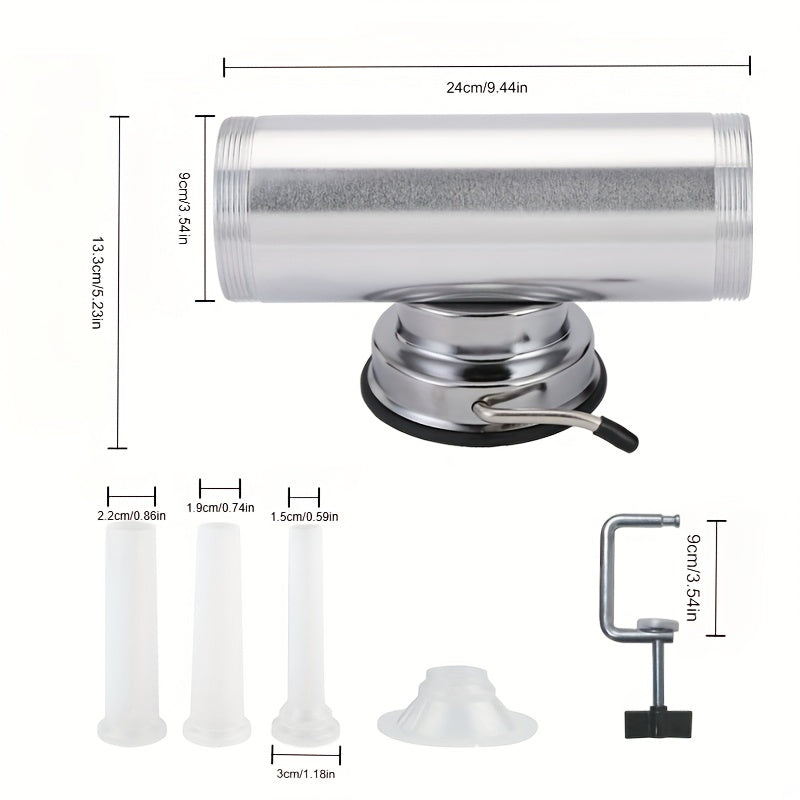 Aluminum Hand Crank Sausage Maker with Suction Base for Homemade Sausages - 1.36 KG Manual Sausage Stuffer