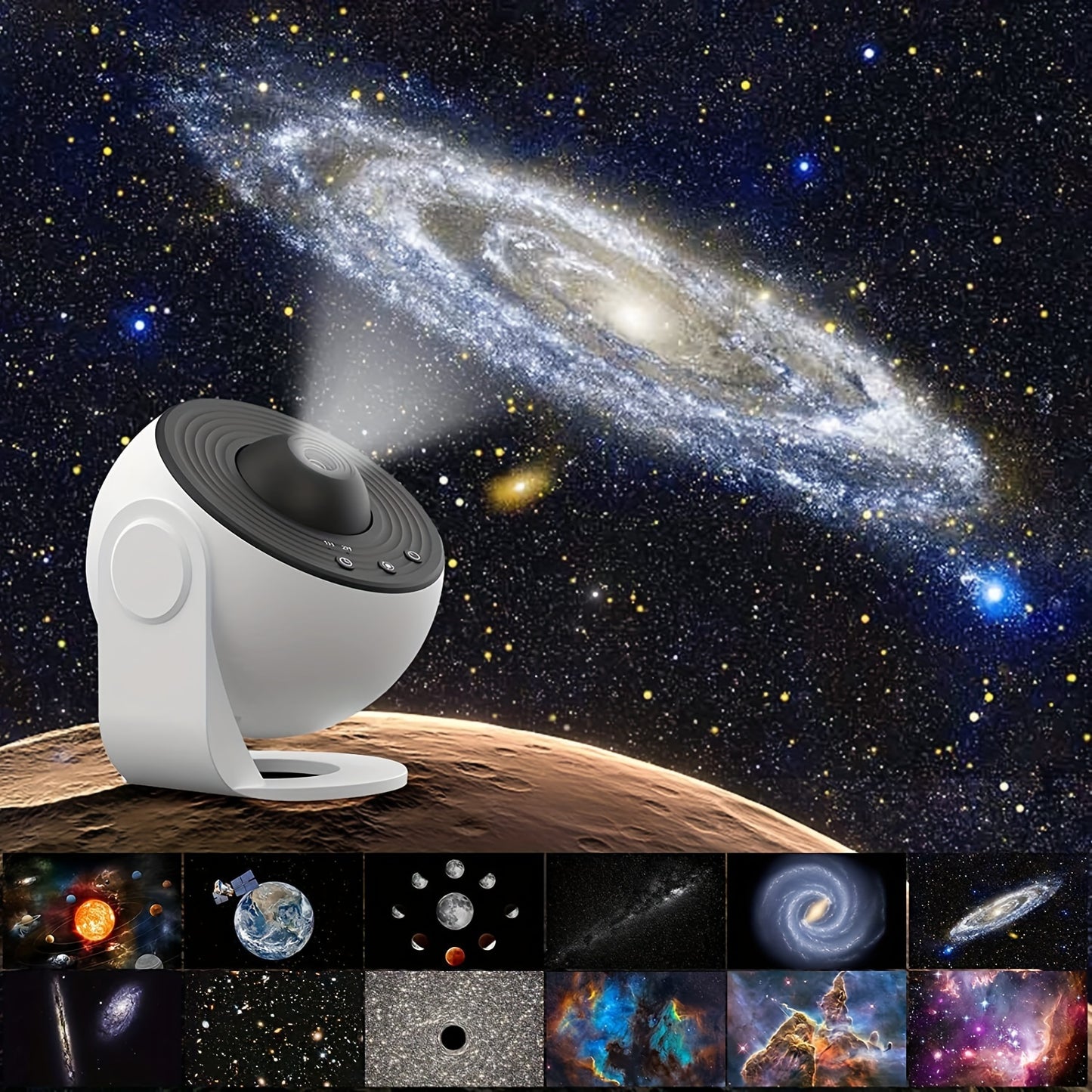 In 2024, introduce the New Color Globe Star Projector Lamp featuring 13 films for a dynamic atmosphere in your bedroom.