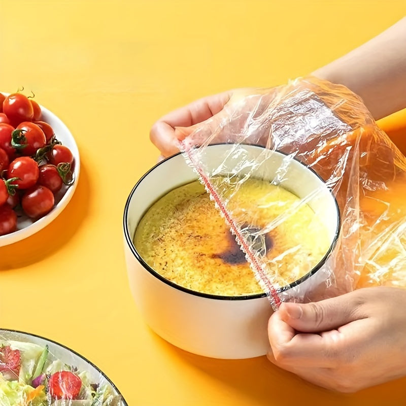 100 pieces of Stretchable Food Covers - They are reusable and elastic bowl and plate protectors designed to keep your food fresh. They can fit dishes ranging from 5.08 to 24.13cm. Ideal for storing leftovers and can be used in the microwave, for BBQs