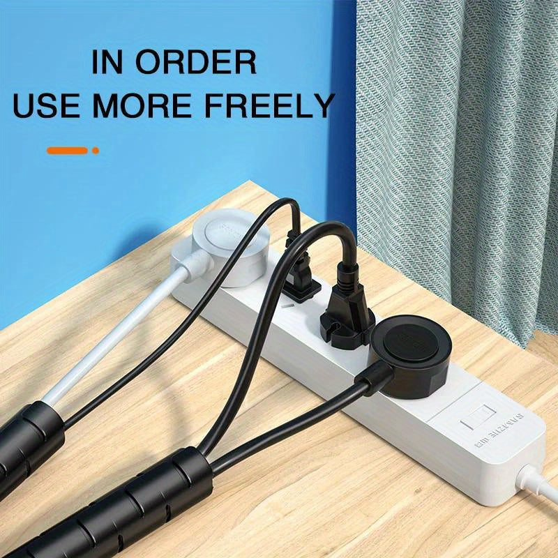 Compact, versatile spiral cable organizer with 4.98m cord, 1.0cm/1.6cm diameter, for tidy desk management.