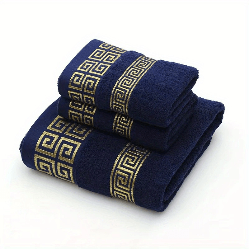 High-quality cotton towels: 2 piece set - 1 hand towel (34x75cm) and 1 bath towel (70x140cm). 380 GSM, ideal gift for couples.