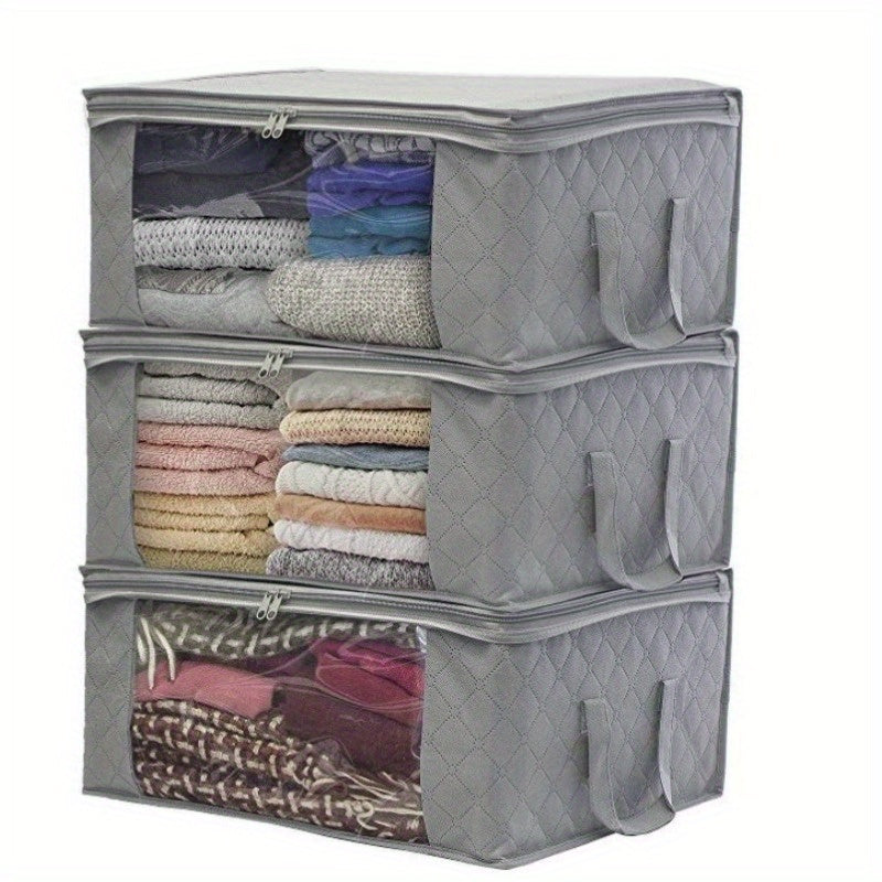 A practical and durable firewood rack and storage bag that is perfect for organizing quilts and clothing, with its airtight seal. Its foldable and dustproof design makes it a great gift for the holidays.