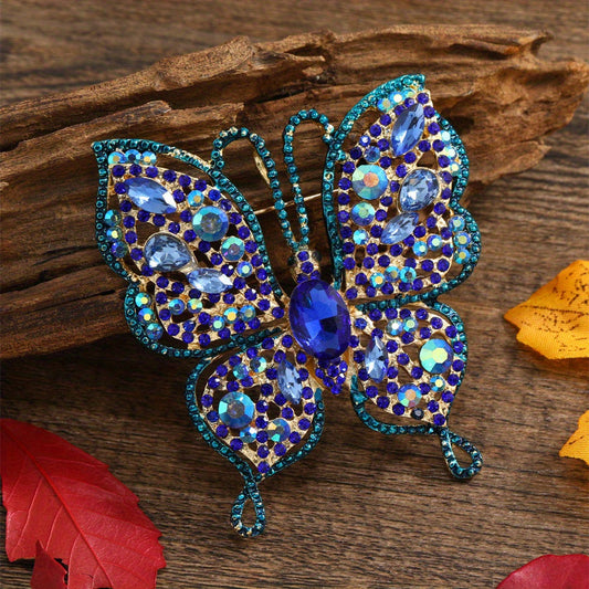 Gorgeous Butterfly Brooches for Women, Beautiful Rhinestone Insect Pins, Vibrant Office Suit Badges