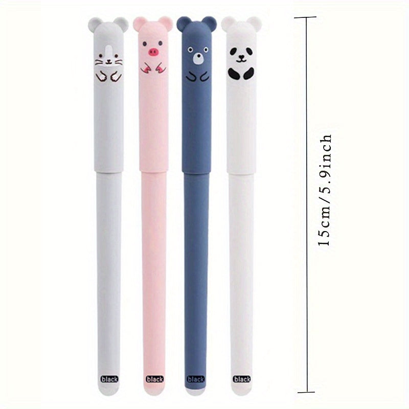 21-piece set of erasable bear animal gel pens with 0.35mm black and blue gel pen refills. Perfect for office supplies.