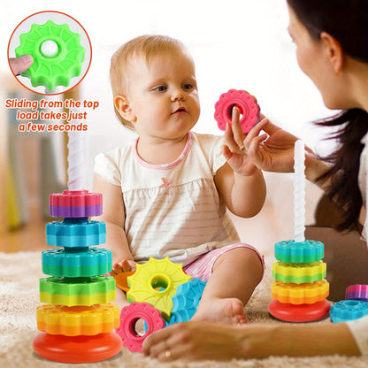 Rainbow Tower: Safe, High-Quality Stacking Toy for Youngsters