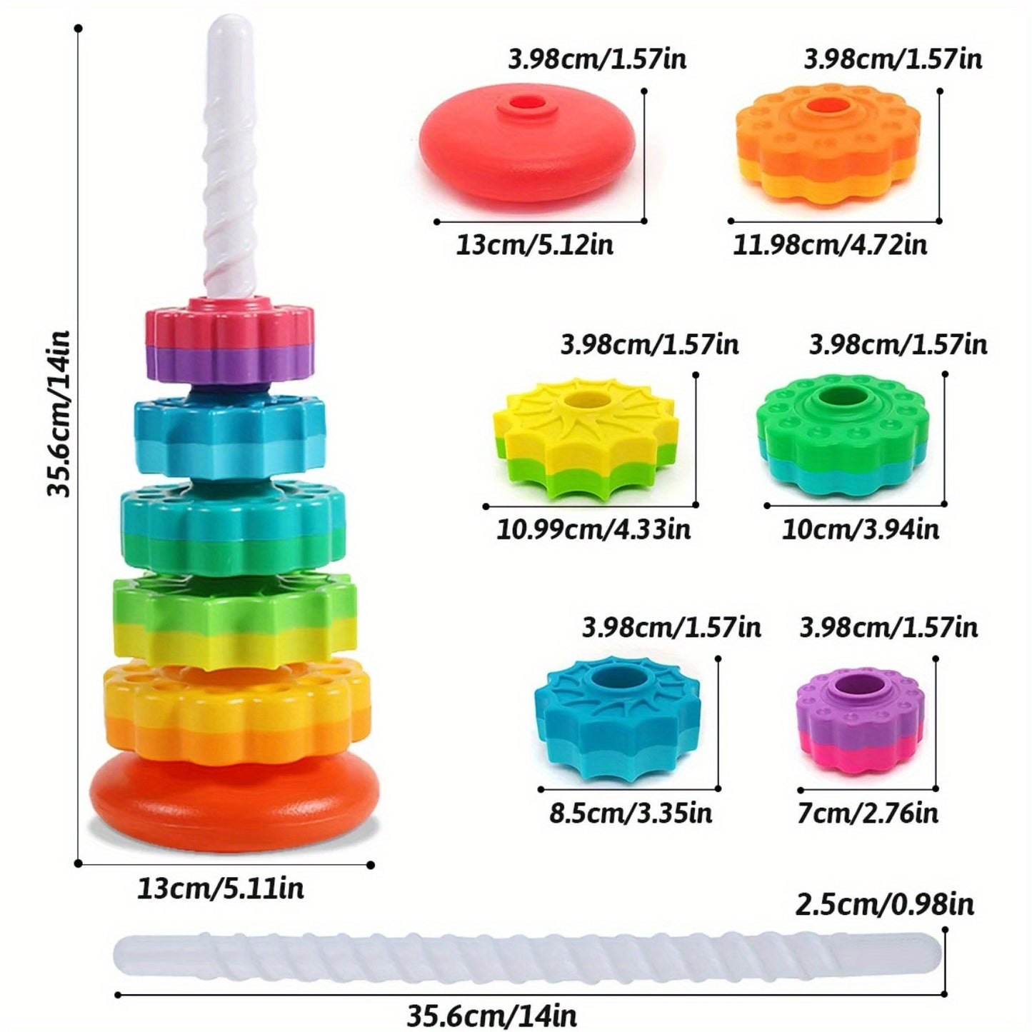 Rainbow Tower: Safe, High-Quality Stacking Toy for Youngsters