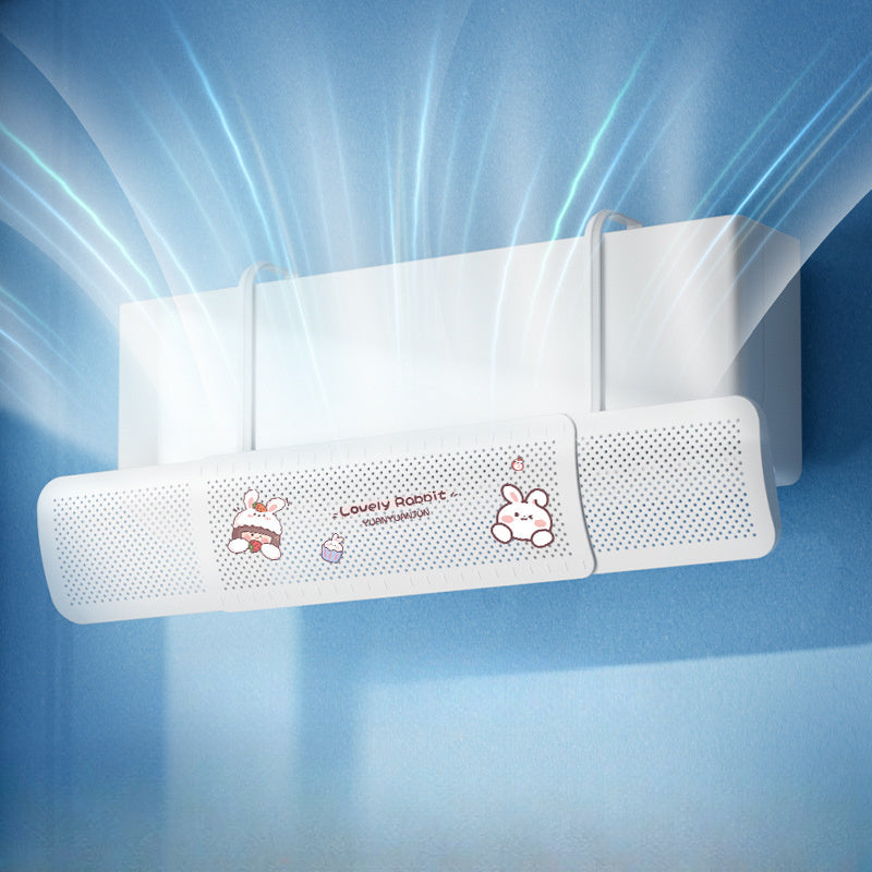 Air Conditioning Deflector with Adjustable Settings - Improves Cooling and Heating Circulation, Perfect for Home, Office, and Those with Sensitivities, Rotates 180 Degrees and features a Cute Rabbit Design