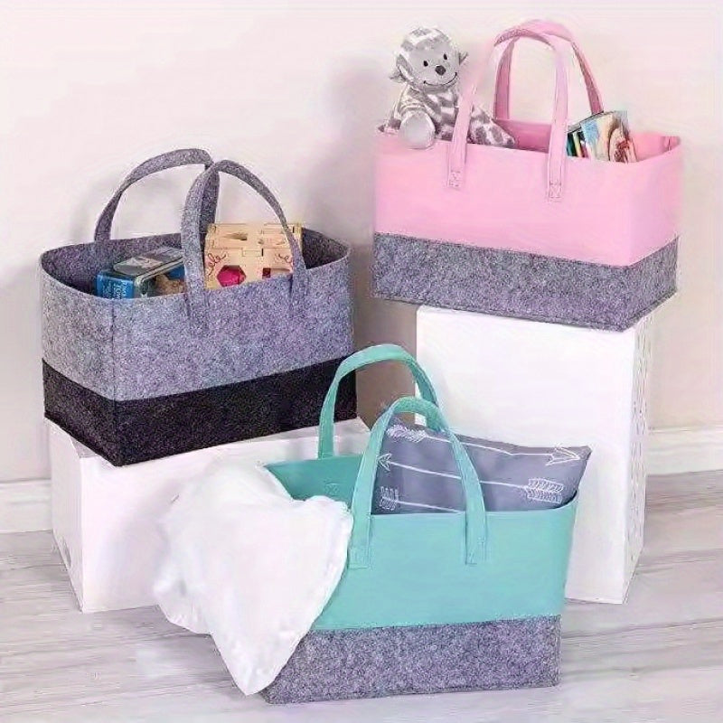 Large Capacity Felt Tote Bag for Shopping, Toys, Books, and Sundries - Foldable with Handles