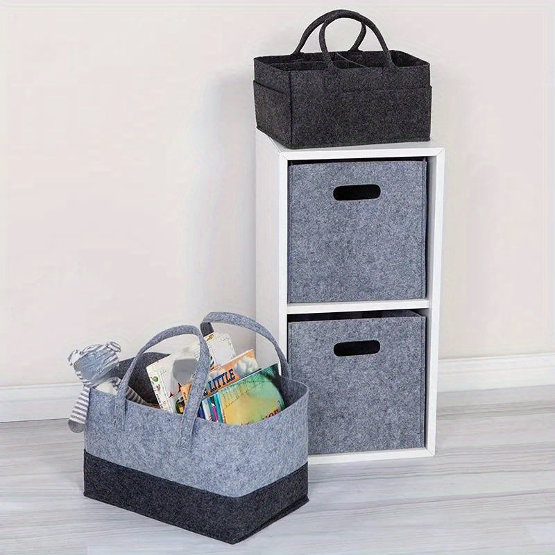 Large Capacity Felt Tote Bag for Shopping, Toys, Books, and Sundries - Foldable with Handles