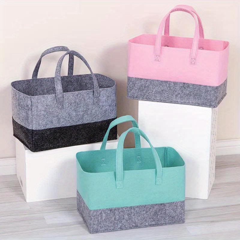 Large Capacity Felt Tote Bag for Shopping, Toys, Books, and Sundries - Foldable with Handles