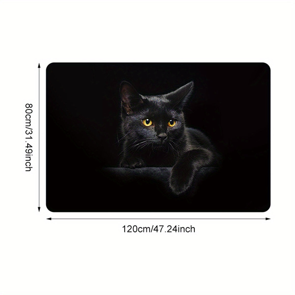 Adorable Black Cat Print Doormat: Anti-Slip, Stain-Resistant, Cozy Polyester Rug for Home, Kitchen, Bedroom, Restaurant, Daycare, Office, and Decor