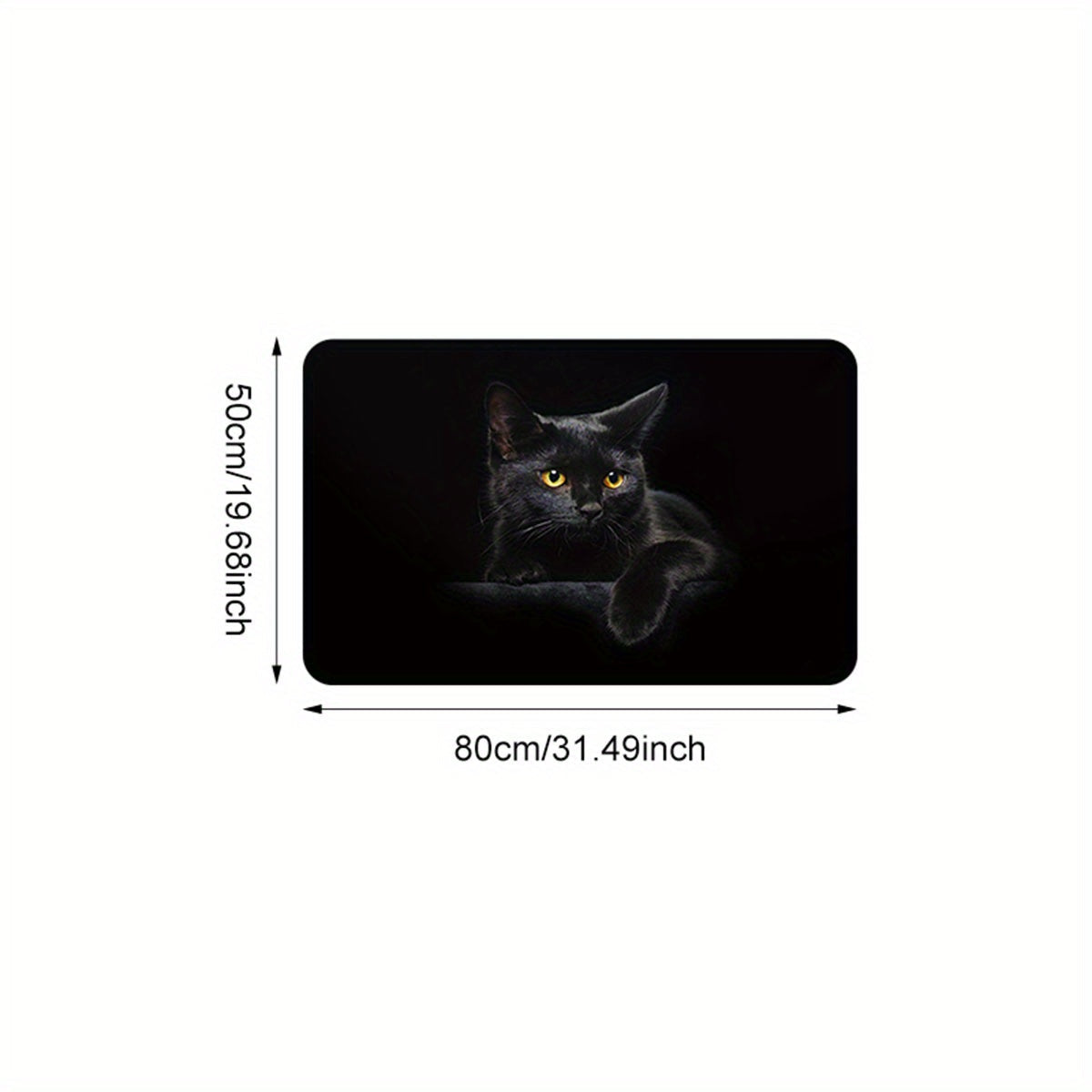 Adorable Black Cat Print Doormat: Anti-Slip, Stain-Resistant, Cozy Polyester Rug for Home, Kitchen, Bedroom, Restaurant, Daycare, Office, and Decor