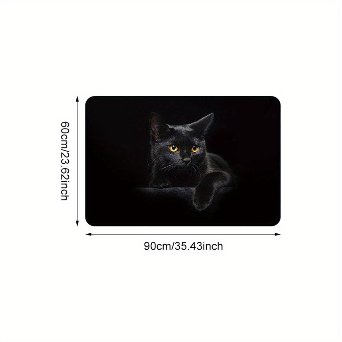 Adorable Black Cat Print Doormat: Anti-Slip, Stain-Resistant, Cozy Polyester Rug for Home, Kitchen, Bedroom, Restaurant, Daycare, Office, and Decor