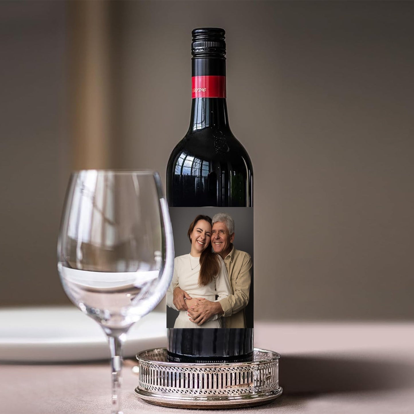 Create Your Own Wine Labels: Customized Photo/Text Labels for 6 Bottles - Ideal for Celebrating Father's Day, Sharing Pregnancy News, or Gifting to Colleagues