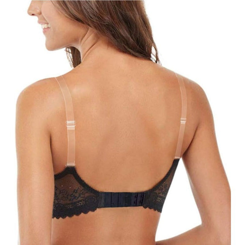 Invisible transparent bra straps: 4 pairs, non-slip, adjustable, & soft TPU for women's fashion.