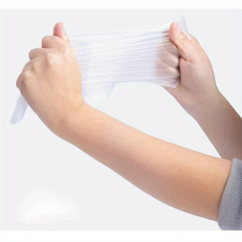 100 pieces of Food Grade TPE Disposable Gloves - Durable, Clear & Oil-Resistant for Kitchen Cleaning, Pet Care & Beyond