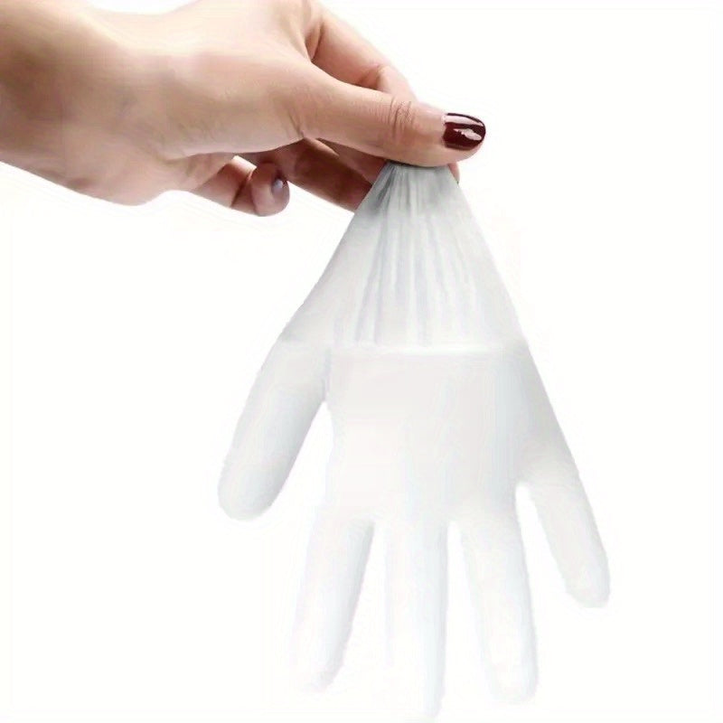 100 pieces of Food Grade TPE Disposable Gloves - Durable, Clear & Oil-Resistant for Kitchen Cleaning, Pet Care & Beyond