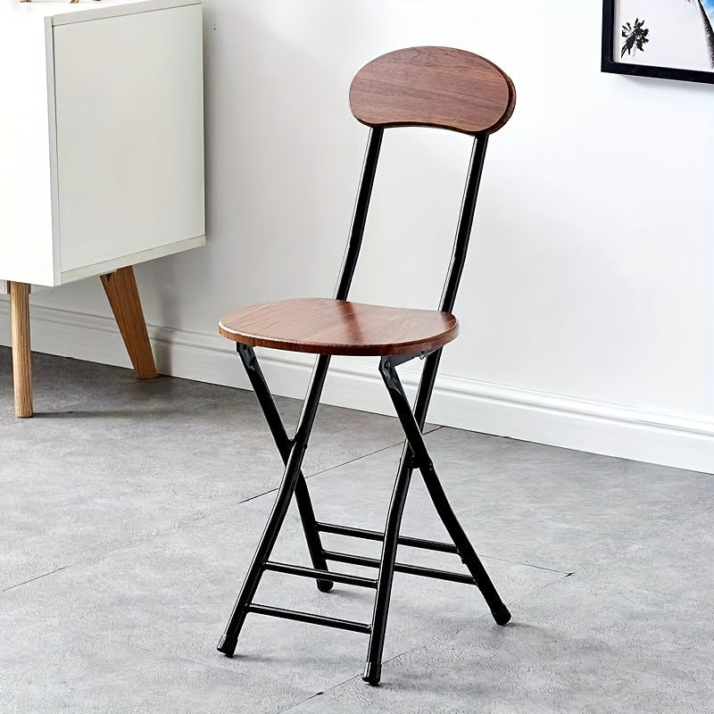 Foldable chair with backrest - ideal for home, dorms, and office.