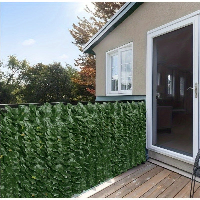 UV-resistant faux ivy screen for outdoor privacy, easy to install in gardens, balconies, and homes.