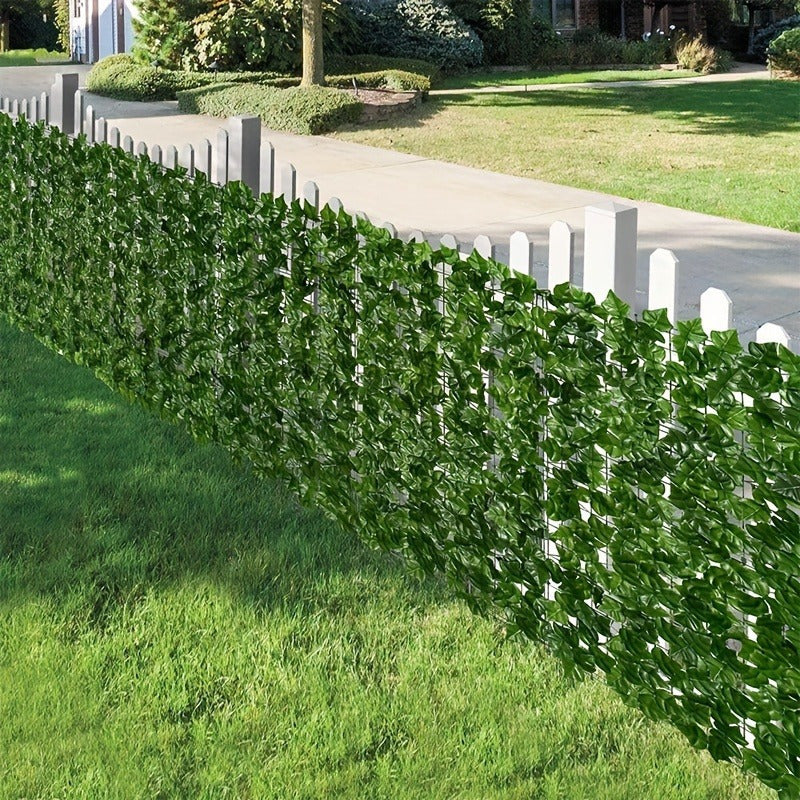 UV-resistant faux ivy screen for outdoor privacy, easy to install in gardens, balconies, and homes.