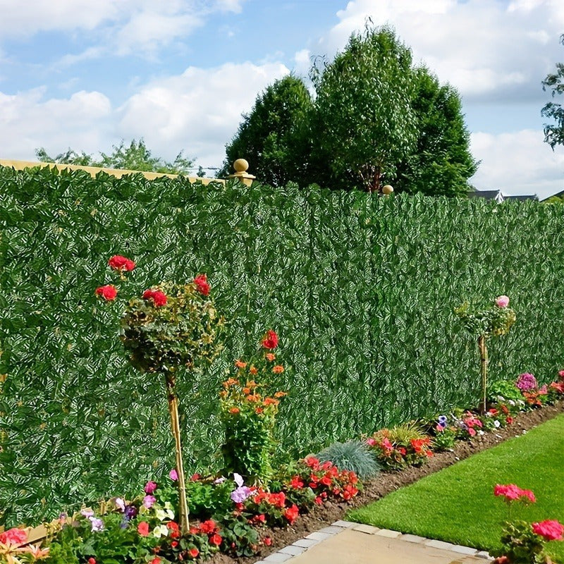 UV-resistant faux ivy screen for outdoor privacy, easy to install in gardens, balconies, and homes.