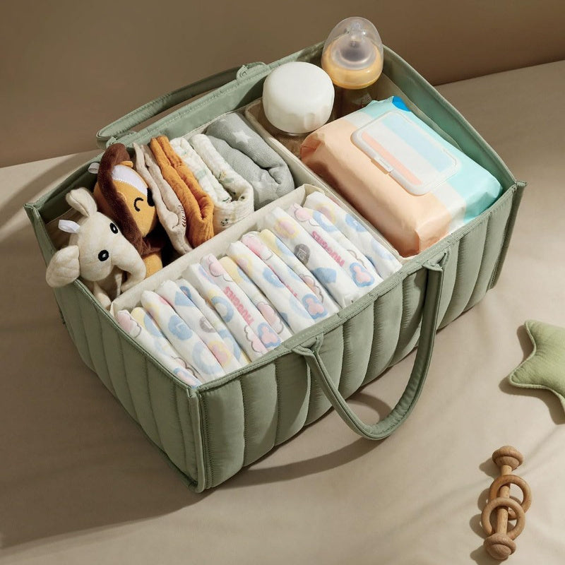 Cozy Diaper Caddy Organizer with Padded Dividers - Perfect Nursery Storage Basket for Diapers, Baby Shower Gifts, and Diaper Station Organization