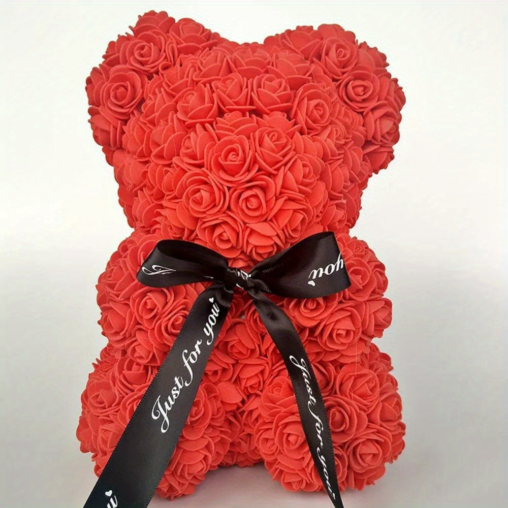 24.99cm Foam Floral Bear for Various Occasions - Perfect Romantic Gift & Decoration