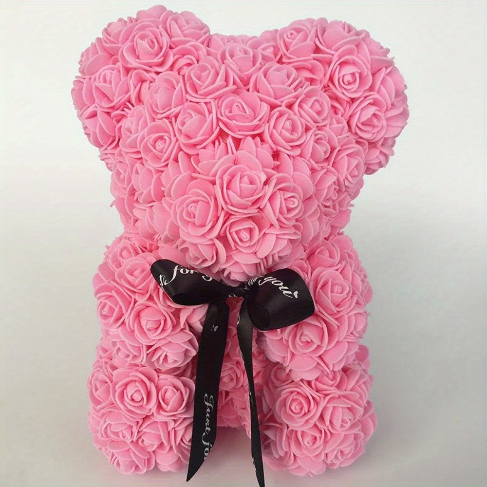 24.99cm Foam Floral Bear for Various Occasions - Perfect Romantic Gift & Decoration