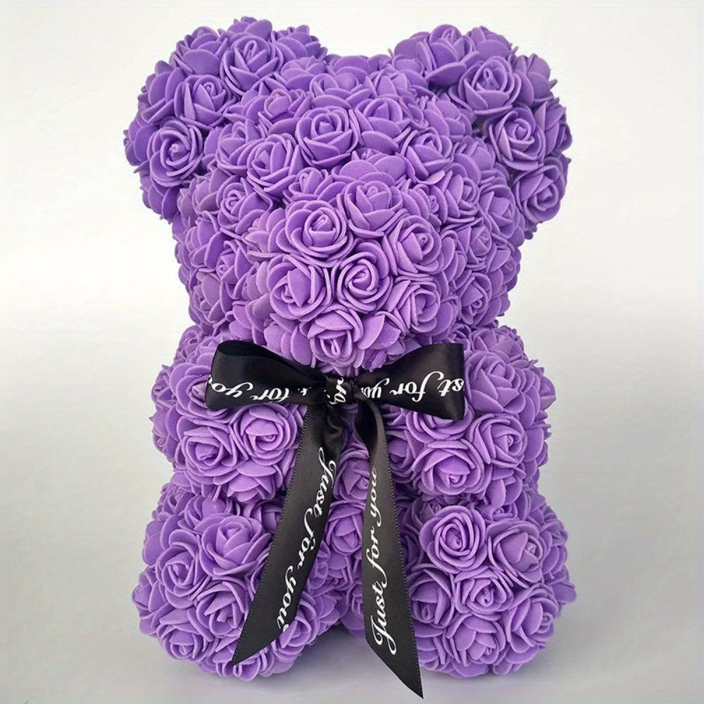 24.99cm Foam Floral Bear for Various Occasions - Perfect Romantic Gift & Decoration