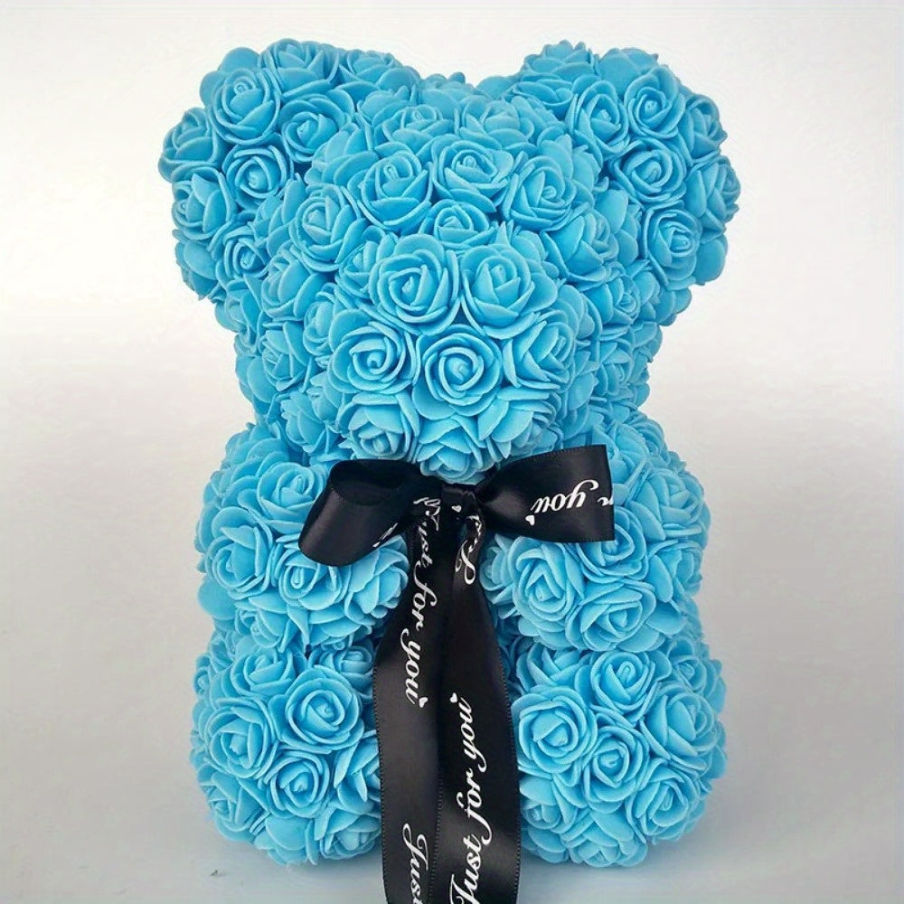 24.99cm Foam Floral Bear for Various Occasions - Perfect Romantic Gift & Decoration