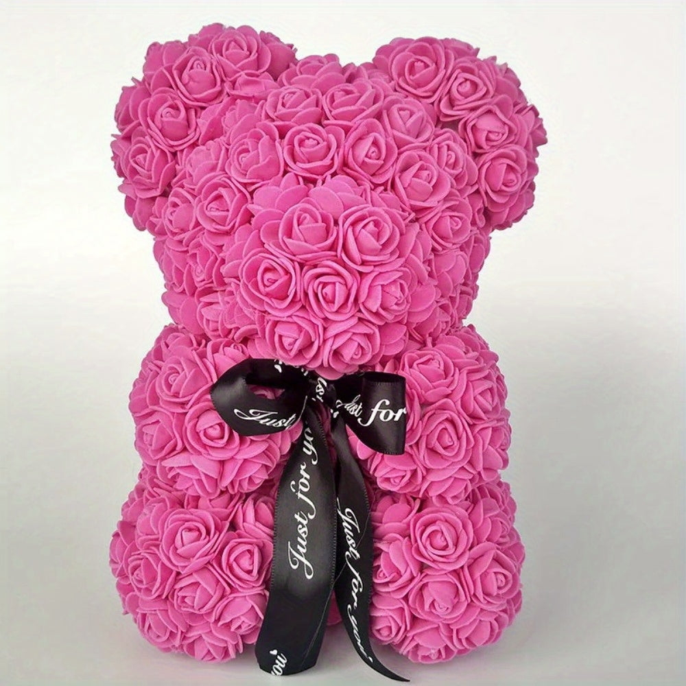 24.99cm Foam Floral Bear for Various Occasions - Perfect Romantic Gift & Decoration