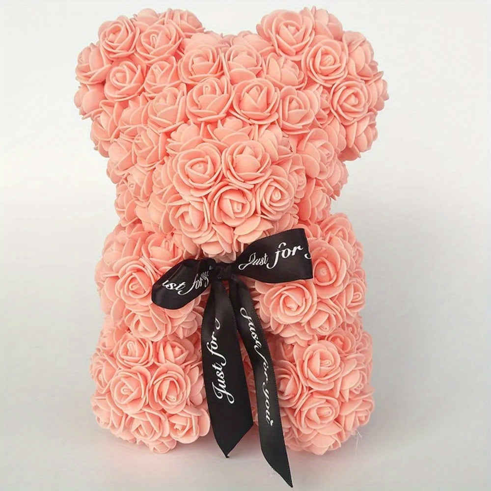 24.99cm Foam Floral Bear for Various Occasions - Perfect Romantic Gift & Decoration