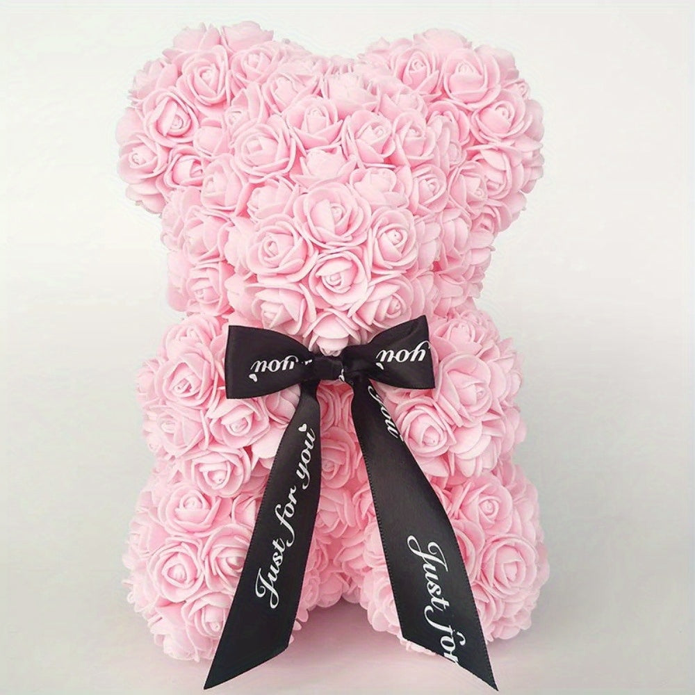 24.99cm Foam Floral Bear for Various Occasions - Perfect Romantic Gift & Decoration