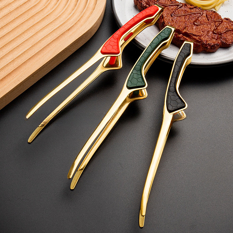 Stainless Steel Kitchen Tongs with Non-Slip Grip for Cooking and Grilling - Heat Resistant BBQ Tongs for Barbecue Grill