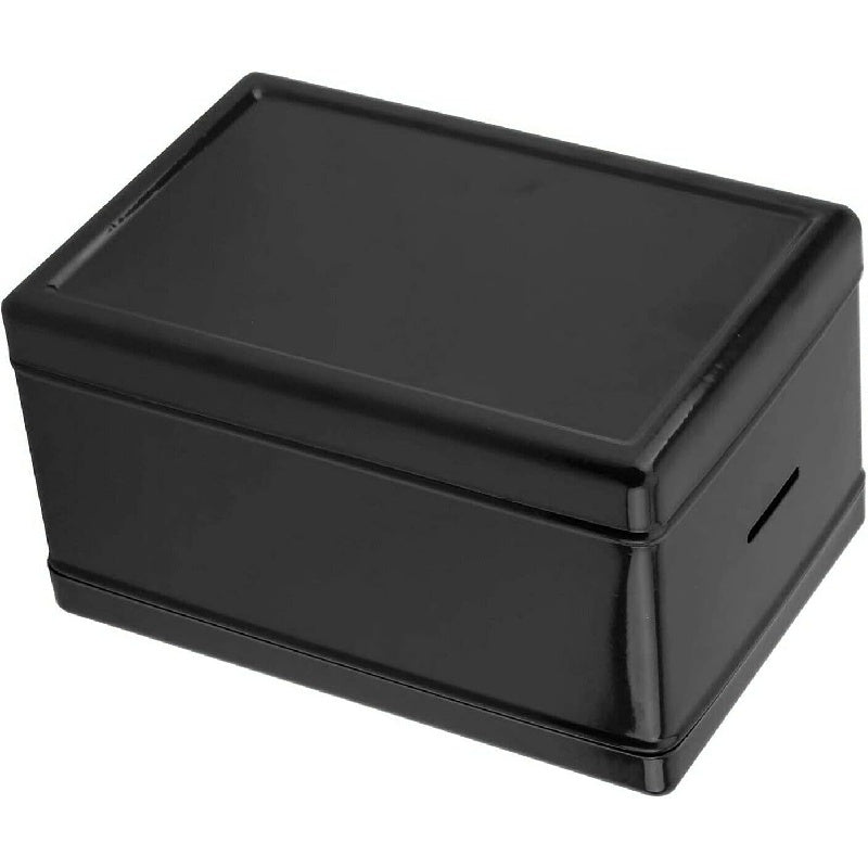 Black metal money safe with dual keys for secure coin and cash storage, key-lock mechanism for financial savings