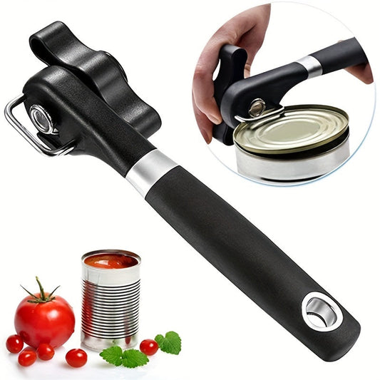 Convenient Stainless Steel Can Opener - Comfortable to Use, Versatile, Manual Operation, Safe & Travel-Friendly, No Power Needed - Perfect for Household & College Living